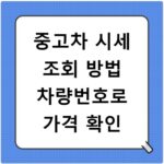 중고차 시세 조회 방법 차량번호로 가격 확인