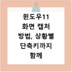윈도우11 화면 캡처 방법, 상황별 단축키까지 함께 알아보기