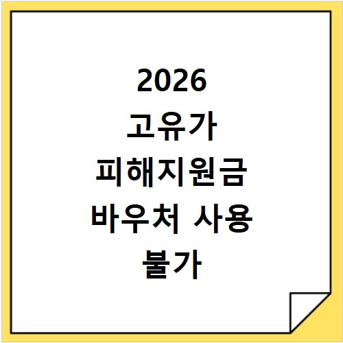 2026 고유가 피해지원금 바우처 사용 불가 업종과 결제 제한 항목 총정리