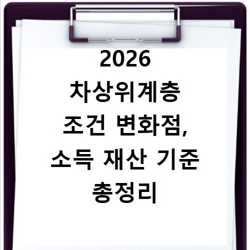2026 차상위계층 조건 변화점, 소득 재산 기준 총정리