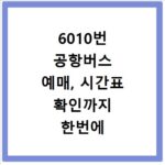 6010번 공항버스 예매, 시간표 확인까지 한번에 해결하는 꿀팁