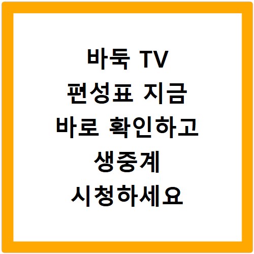 바둑 TV 편성표 지금 바로 확인하고 생중계 시청하세요