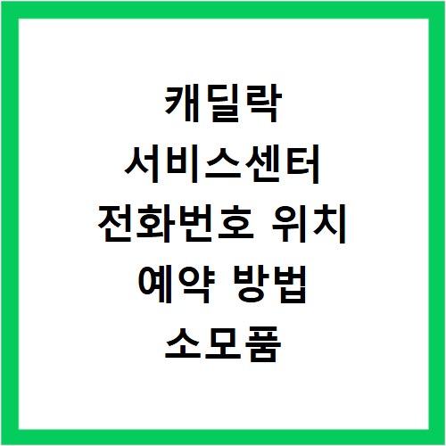 캐딜락 서비스센터 전화번호 위치 예약 방법 소모품 교체 비용까지