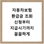 자동차보험 환급금 조회 신청부터 지급시기까지 꼼꼼하게 알려드려요