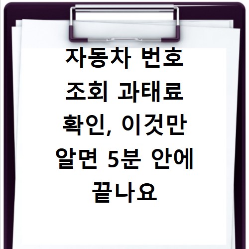 자동차 번호 조회 과태료 확인, 이것만 알면 5분 안에 끝나요