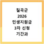 칠곡군 2026 민생지원금 3차 신청 기간과 방법 알아보기