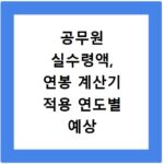 공무원 실수령액, 연봉 계산기 적용 연도별 예상 금액 확인