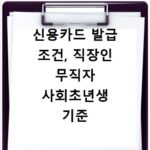 신용카드 발급 조건, 직장인 무직자 사회초년생 기준 총정리