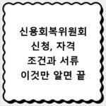 신용회복위원회 신청, 자격 조건과 서류 이것만 알면 끝