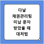 다날 채권관리팀 미납 문자 받았을 때 대처법 고객센터 상담