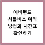 에버랜드 셔틀버스 예약 방법과 시간표 확인하기