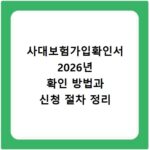 사대보험가입확인서 2026년 확인 방법과 신청 절차 정리