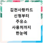 김천사랑카드 신청부터 주유소 사용처까지 한눈에 알아보는 방법