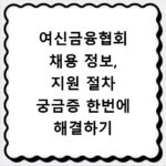 여신금융협회 채용 정보, 지원 절차 궁금증 한번에 해결하기