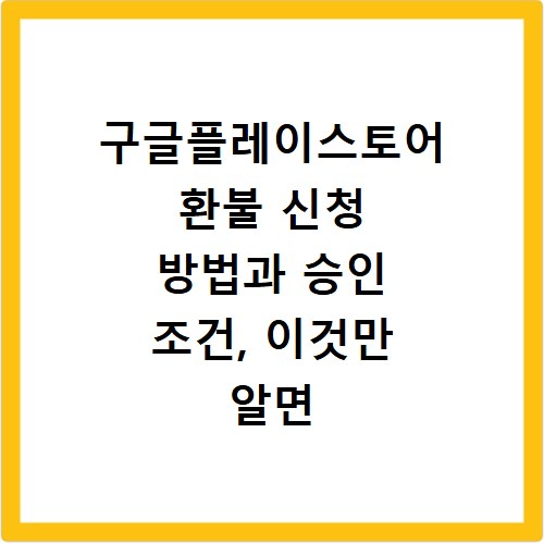 구글플레이스토어 환불 신청 방법과 승인 조건, 이것만 알면 끝