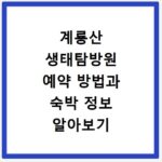 계룡산 생태탐방원 예약 방법과 숙박 정보 알아보기