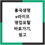 흥국생명 e라이프 영업포탈 바로가기, 쉽고 빠르게 접속하는 방법