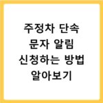 주정차 단속 문자 알림 신청하는 방법 알아보기