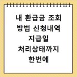 내 환급금 조회 방법 신청내역 지급일 처리상태까지 한번에 확인