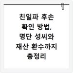 친일파 후손 확인 방법, 명단 성씨와 재산 환수까지 총정리