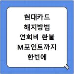 현대카드 해지방법 연회비 환불 M포인트까지 한번에 해결