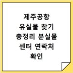 제주공항 유실물 찾기 총정리 분실물 센터 연락처 확인