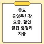 종묘 공영주차장 요금, 할인 꿀팁 총정리 지금 확인하세요