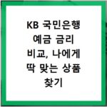 KB 국민은행 예금 금리 비교, 나에게 딱 맞는 상품 찾기