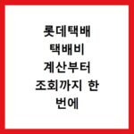 롯데택배 택배비 계산부터 조회까지 한 번에 해결하는 방법