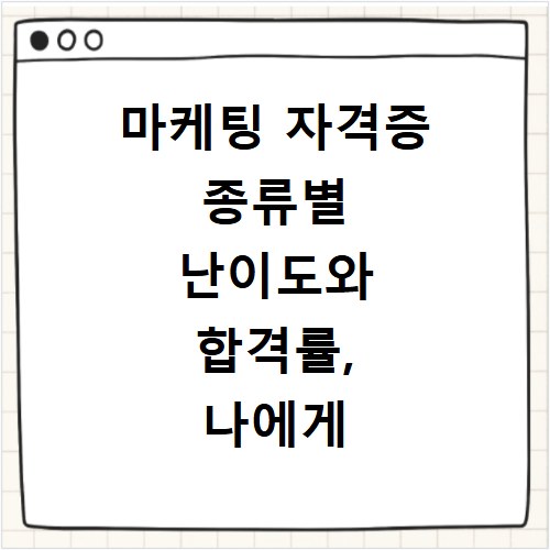 마케팅 자격증 종류별 난이도와 합격률, 나에게 맞는 건 뭘까