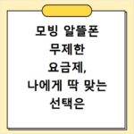 모빙 알뜰폰 무제한 요금제, 나에게 딱 맞는 선택은 무엇일까