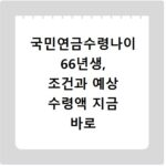 국민연금수령나이 66년생, 조건과 예상 수령액 지금 바로 확인하세요