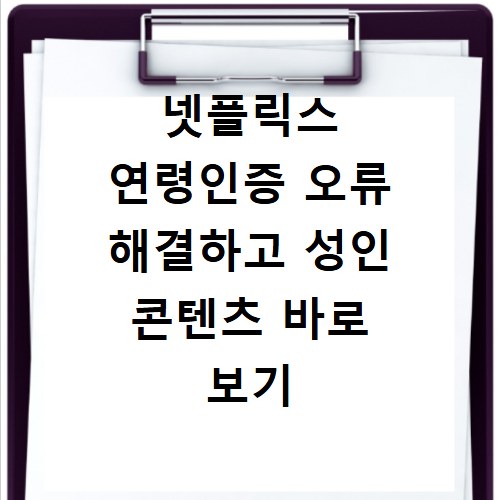 넷플릭스 연령인증 오류 해결하고 성인 콘텐츠 바로 보기