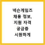 넥슨게임즈 채용 정보, 지원 자격 궁금증 시원하게 해결해 드려요