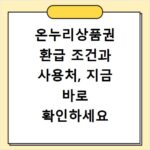 온누리상품권 환급 조건과 사용처, 지금 바로 확인하세요