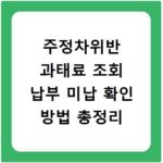 주정차위반 과태료 조회 납부 미납 확인 방법 총정리