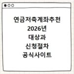 연금저축계좌추천 2026년 대상과 신청절차 공식사이트 확인 방법