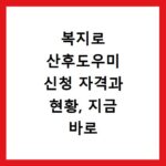 복지로 산후도우미 신청 자격과 현황, 지금 바로 확인하세요