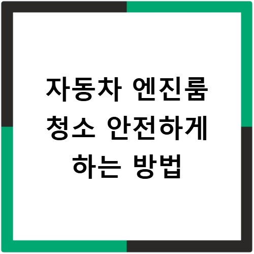 자동차 엔진룸 청소 안전하게 하는 방법