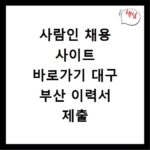 사람인 채용 사이트 바로가기 대구 부산 이력서 제출 방법
