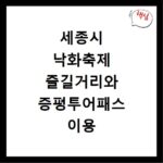 세종시 낙화축제 즐길거리와 증평투어패스 이용 꿀팁 총정리