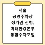 서울 공영주차장 정기권 신청, 미래한강본부 통합주차포털 이용법