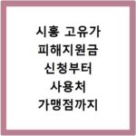 시흥 고유가 피해지원금 신청부터 사용처 가맹점까지 한눈에 보기