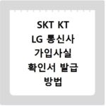 SKT KT LG 통신사 가입사실 확인서 발급 방법 총정리