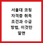 서울대 코칭 자격증 취득 조건과 수급 방법, 이것만 알면 끝