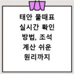태안 물때표 실시간 확인 방법, 조석 계산 쉬운 원리까지