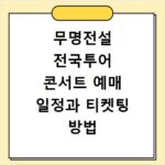 무명전설 전국투어 콘서트 예매 일정과 티켓팅 방법