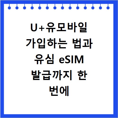 U+유모바일 가입하는 법과 유심 eSIM 발급까지 한 번에