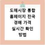 도매시장 통합 홈페이지 전국 경매 가격 실시간 확인 방법