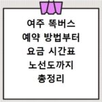 여주 똑버스 예약 방법부터 요금 시간표 노선도까지 총정리